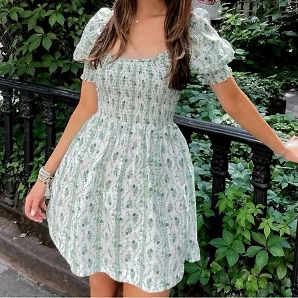 Last Chance! New Hill House Naia Cotton Nap Mini Dress Green Vine XL - Picture 2 of 10